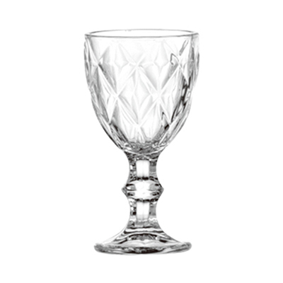 Vintage Wine Glass with Diamond Pattern