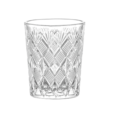 Diamond and Fan Cut Glass Tumbler