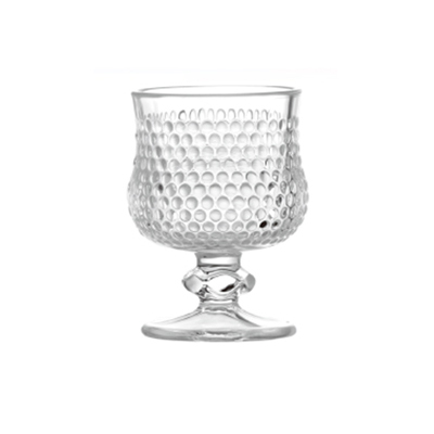 Bubble Dot Embossed Stemmed Glass