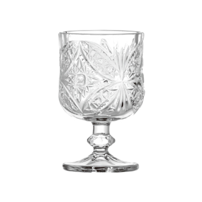 Pinwheel Cut Glass Goblet