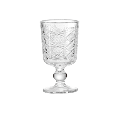 Geometric Cut Glass Goblet