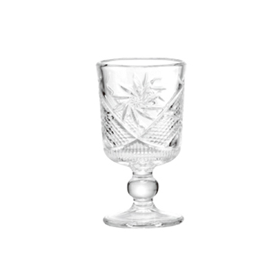 Pinwheel Cut Glass Goblet