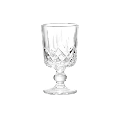 Diamond Cut Glass Goblet