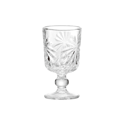 Pinwheel Etched Stemmed Glass