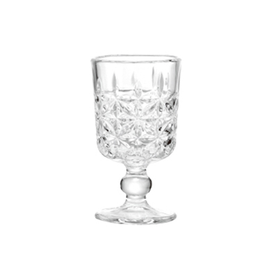 Diamond Cut Glass Goblet