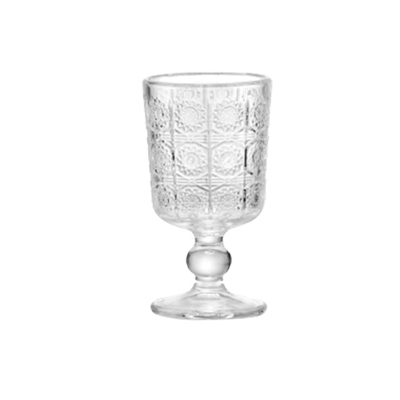 Embossed Lace Glass Goblet