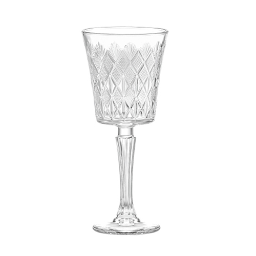 Vintage Diamond Cut Wine Glass