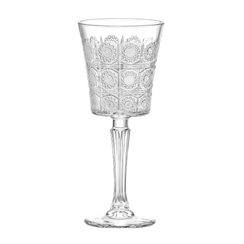 Embossed Diamond & Sunburst Wine Glass