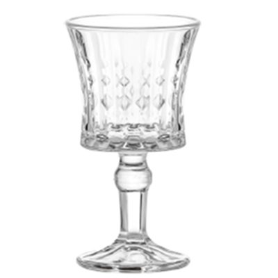 French embossed diamond-patterned liqueur glass