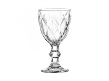 Vintage Wine Glass with Diamond Pattern