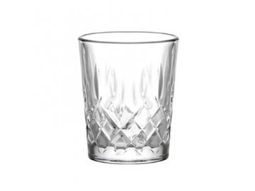Embossed diamond pattern glass cup