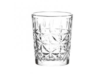 Pinwheel cut whiskey glass
