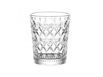 Embossed diamond pattern drinking glass