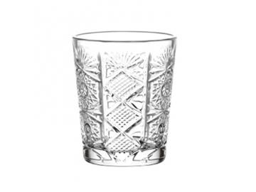 Embossed starburst diamond glass cup