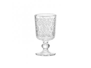 Floral Embossed Stemmed Glass