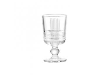 Vertical Ribbed & Grid Pattern Stemmed Glass