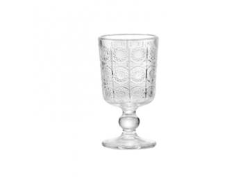 Embossed Lace Glass Goblet