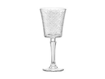 Vintage Sunflower Embossed Wine Glass