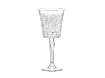 Vintage Diamond Cut Wine Glass