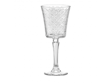Vintage Sunflower Embossed Wine Glass