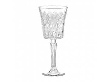 Vintage Diamond & Fan Cut Wine Glass