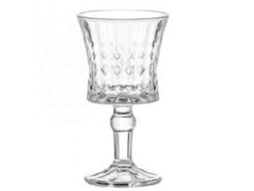 French embossed diamond-patterned liqueur glass