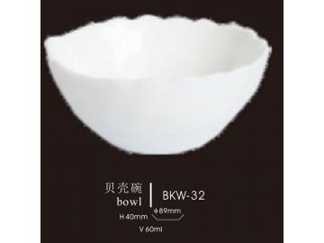 White Jade Glass Seashell Bowl